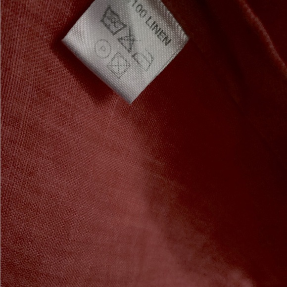 Benson NYC 100% Italian Linen Dress L Coral Orange - Picture 3 of 10